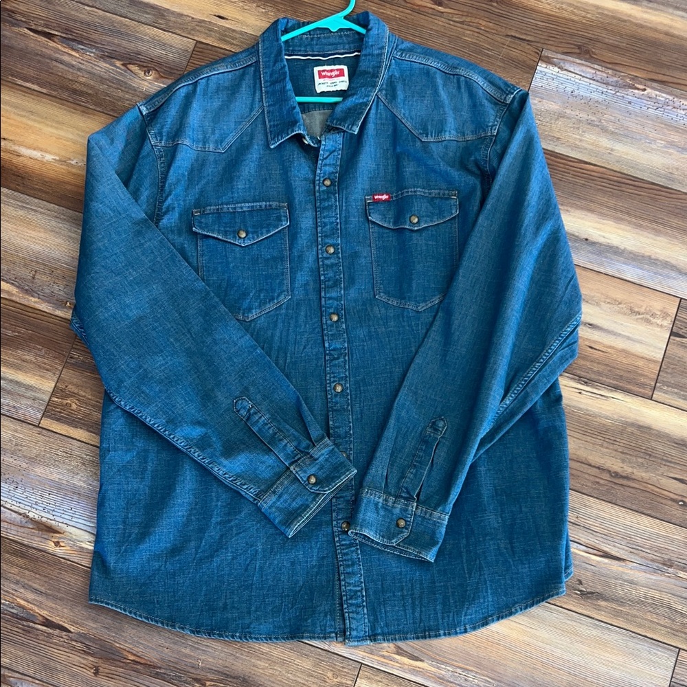 Levi's Classic Snap Button Down Indigo Denim Shir… - image 1
